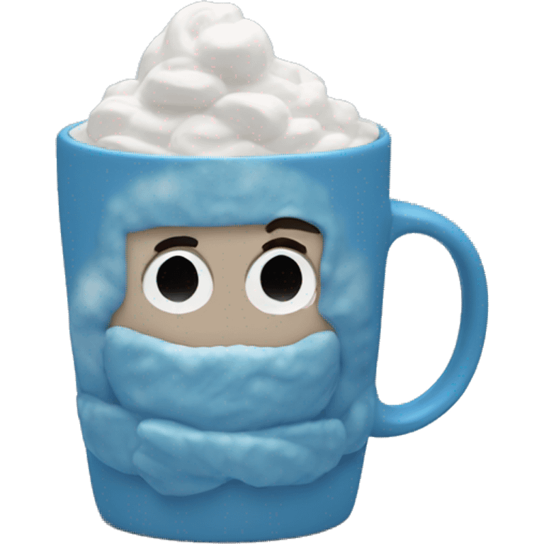 Winter blue aesthetic hot chocolate mug emoji