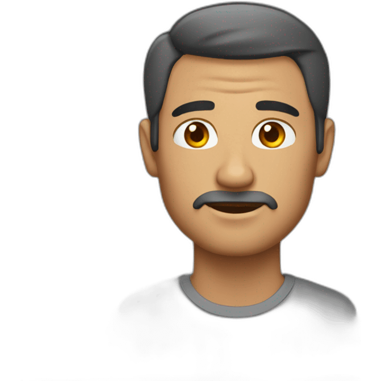 Hombre con cejas unidas emoji