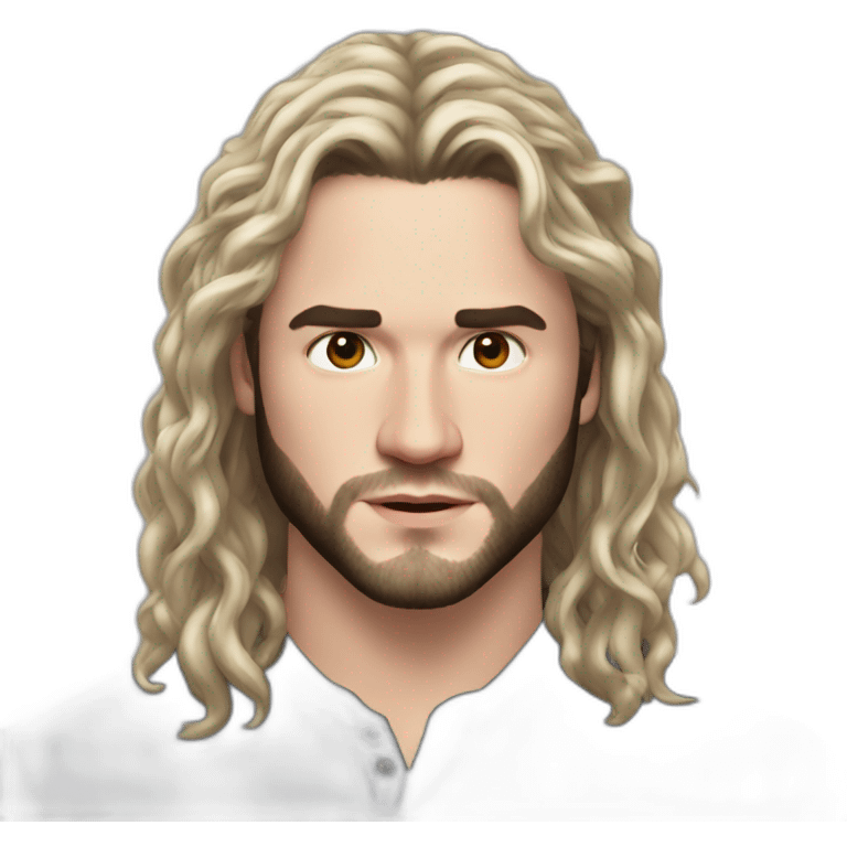 Kit Harrington with long hair emoji