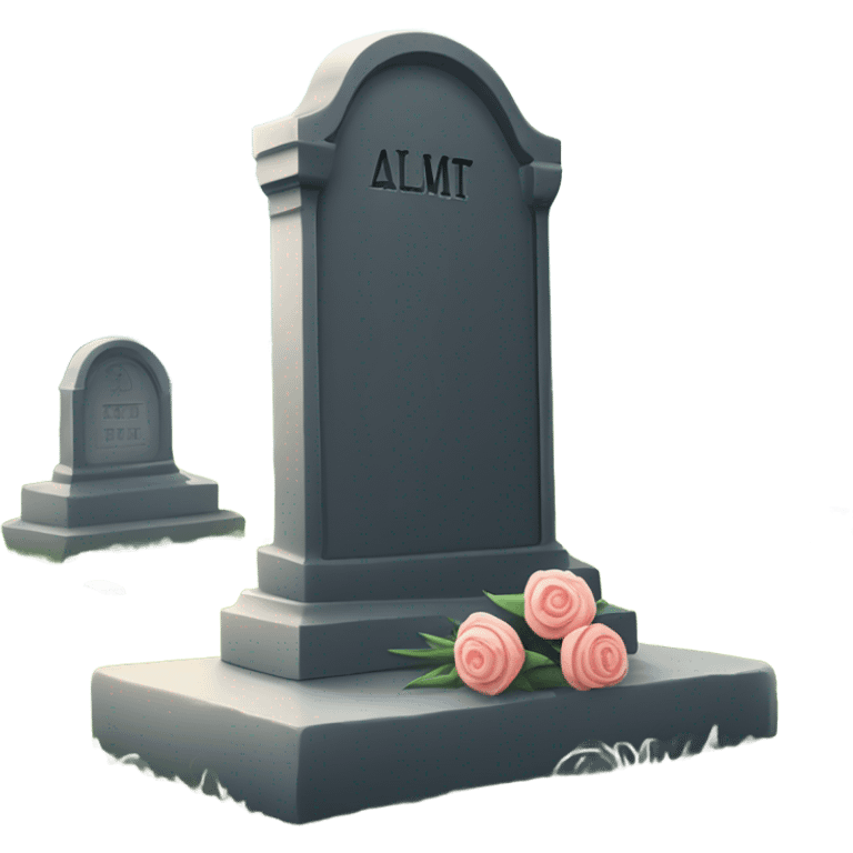 Cemetery headstone. Someone mourning beside grave. Respectful.  emoji