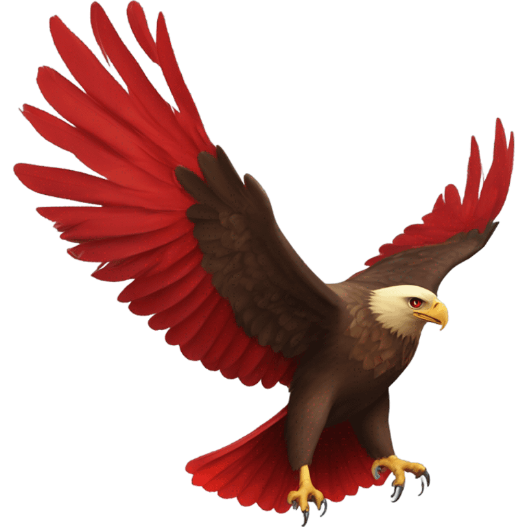 Golden eagle eating a red cardinal emoji