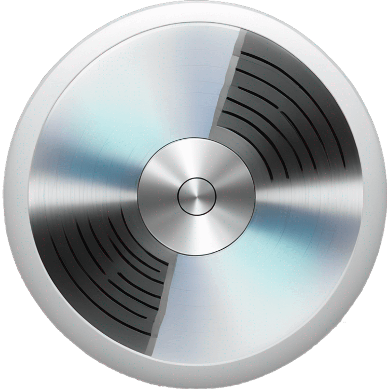 A white circular music player. emoji