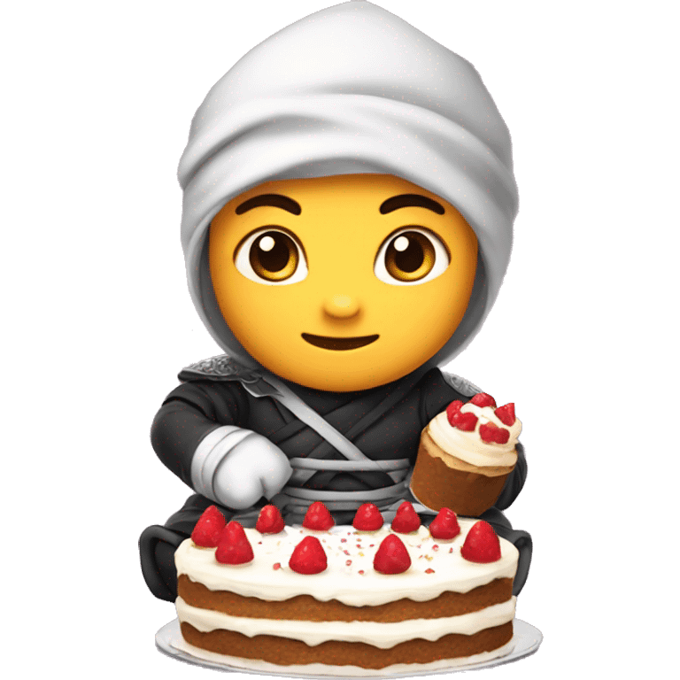 baby ninja with birthday cake  emoji