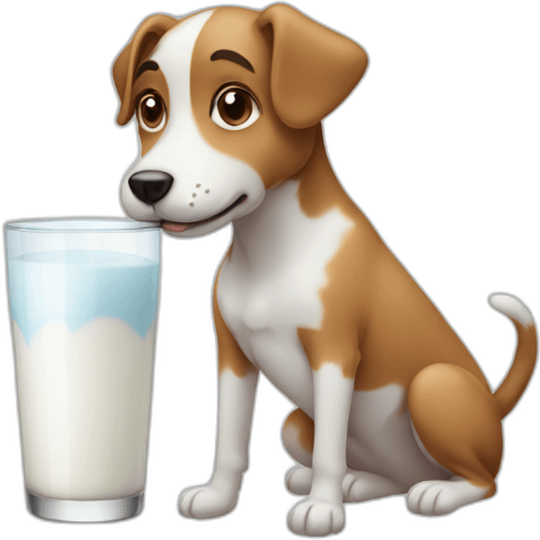 Dog drinking milk emoji