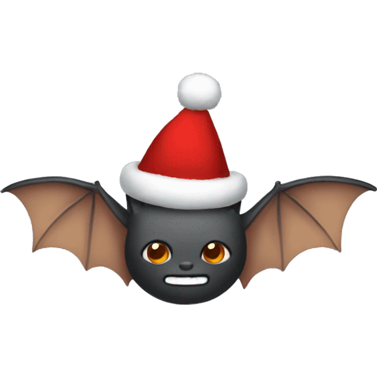 Bat wearing a Christmas hat  emoji