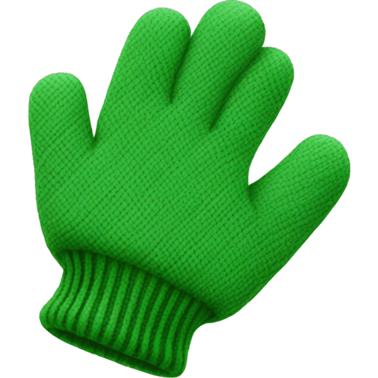 Green woolen gloved ha emoji