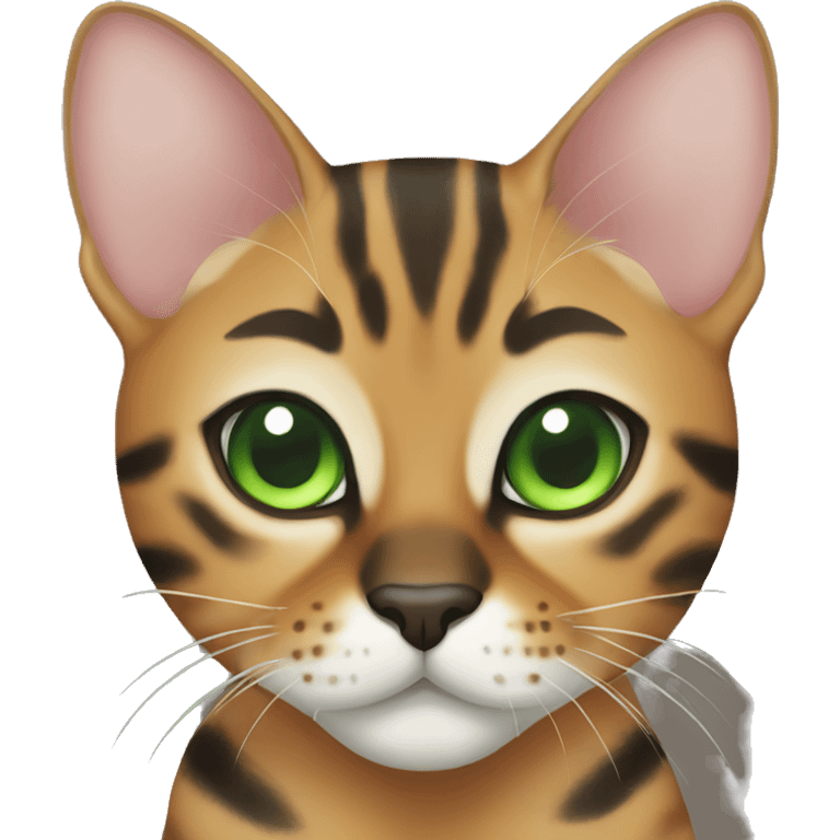 Bengal cat with Green eyes  emoji