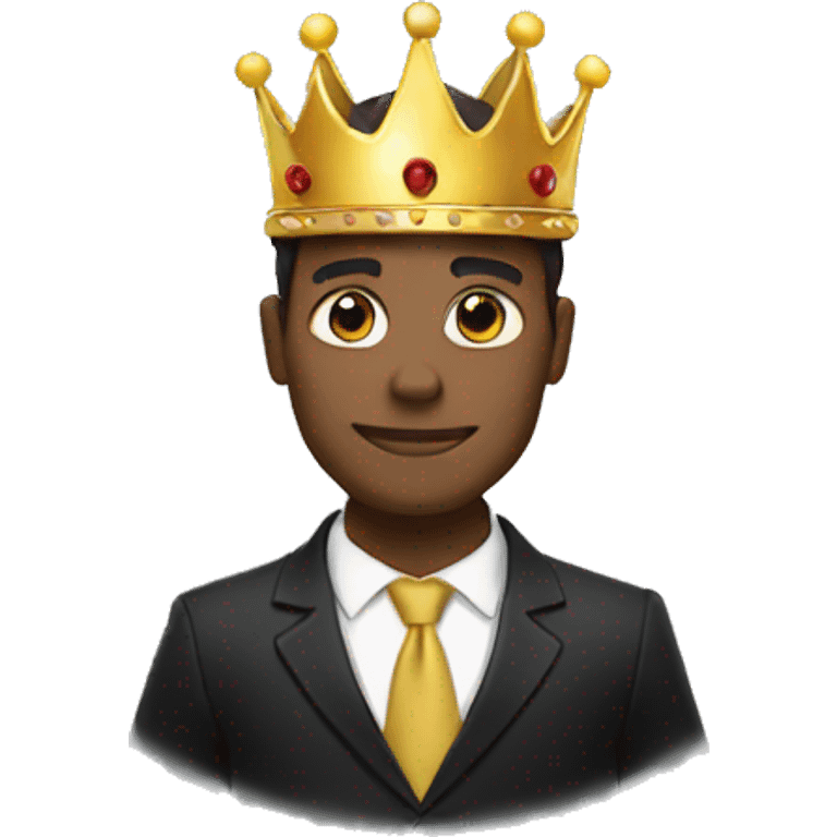 Man black suit crown emoji