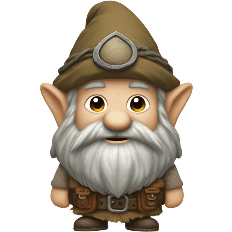 gnome without red hat, more in tolkin stile or more like a dwarf emoji