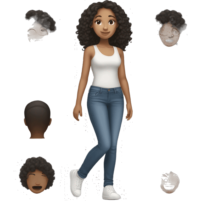  mixed race Girl wearing jeans  emoji