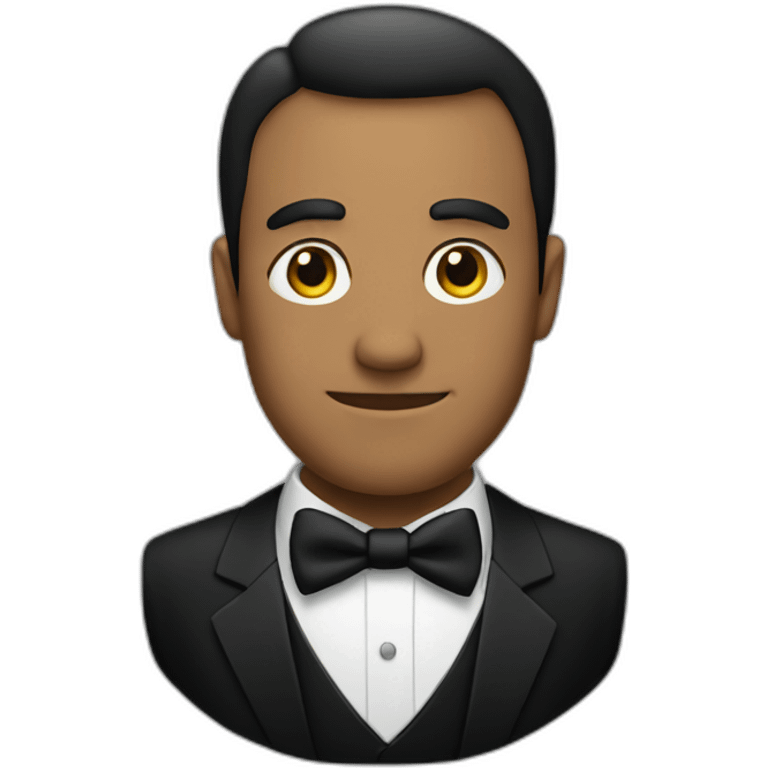 man in black tie emoji