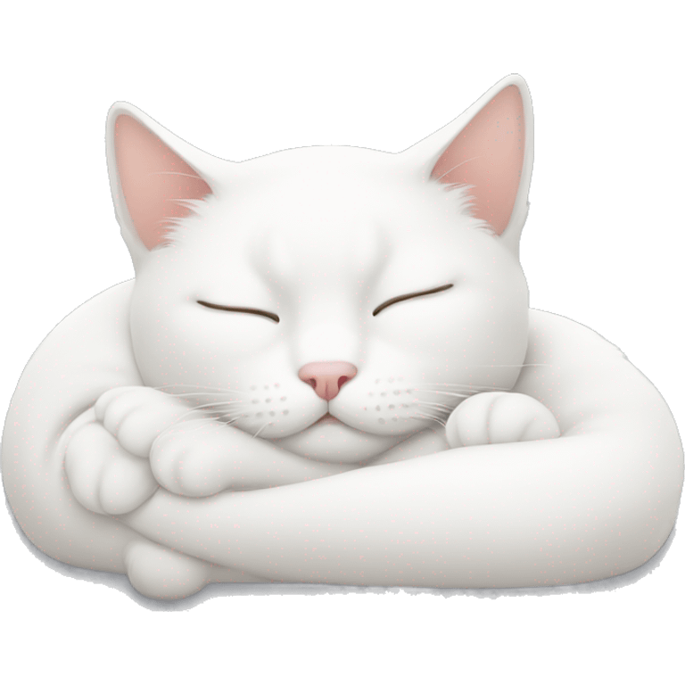 white cat sleeping emoji