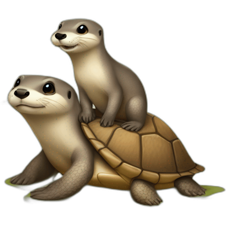 LOUTRE SUR UNE TORTUE emoji