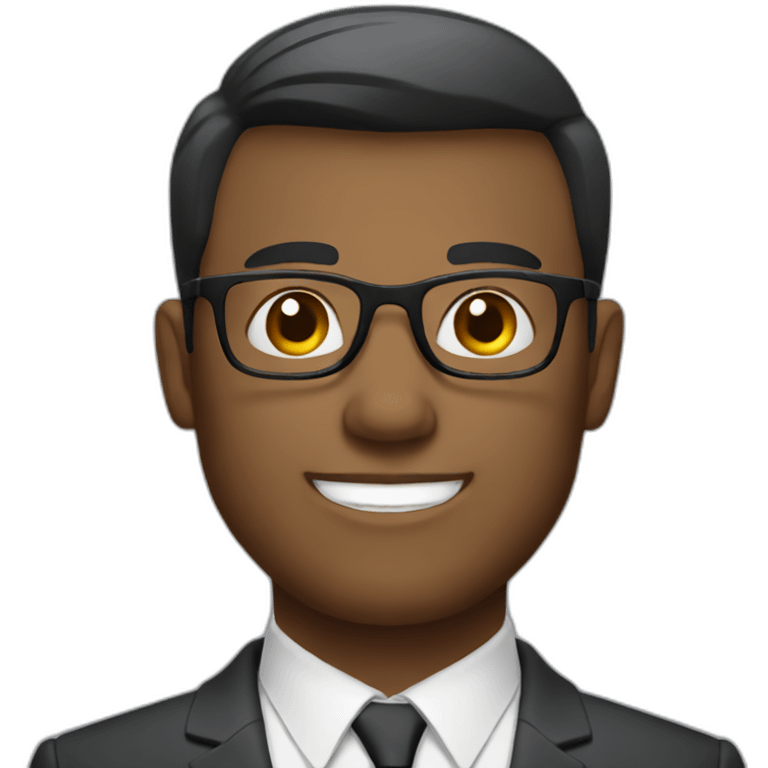 handsome businessman with glasses and short hair emoji