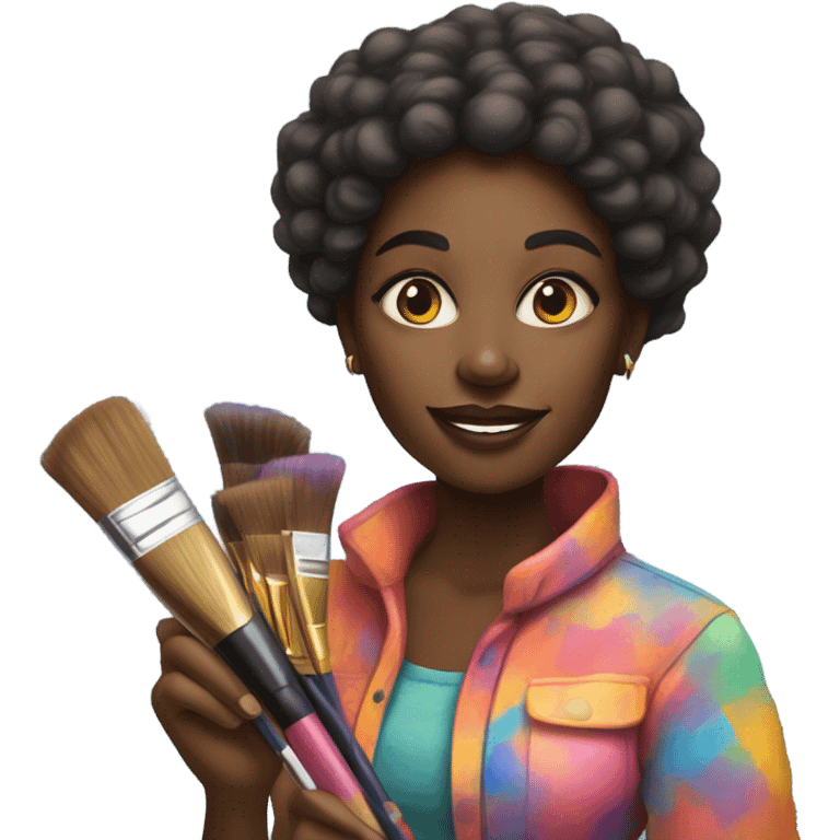 Black woman painting  emoji