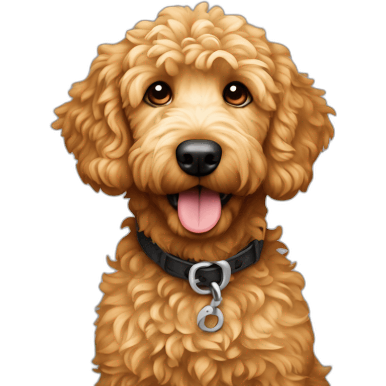 Sassy curly Apricot golden doodle dog emoji