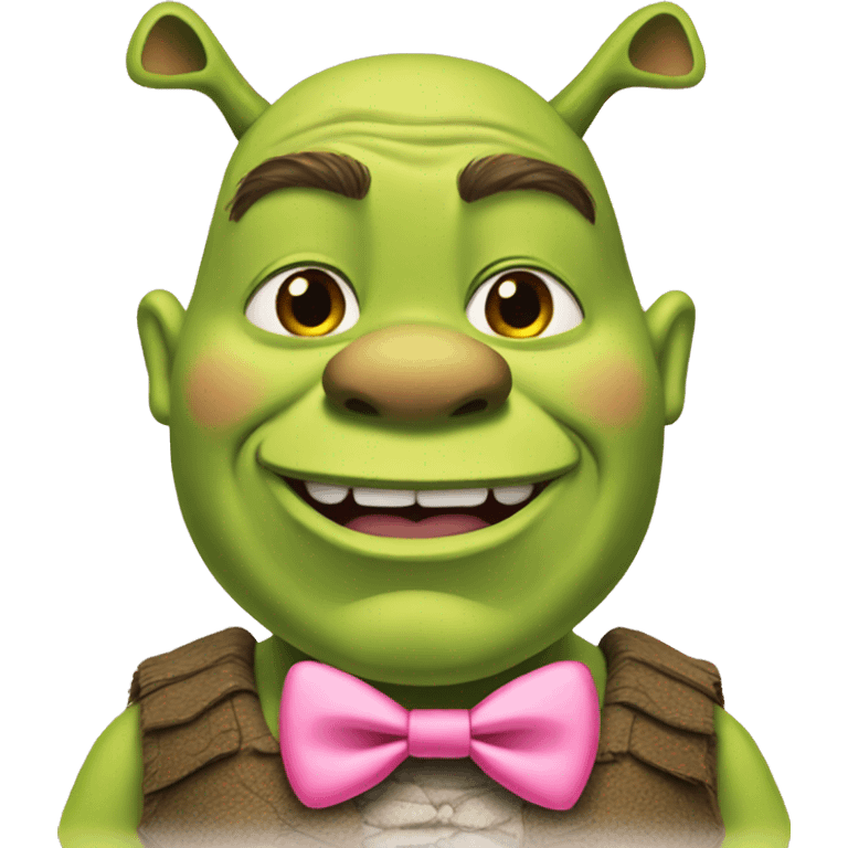 shrek with pink bow emoji