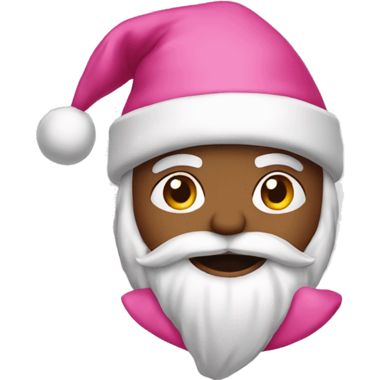 Santa wearing pink emoji