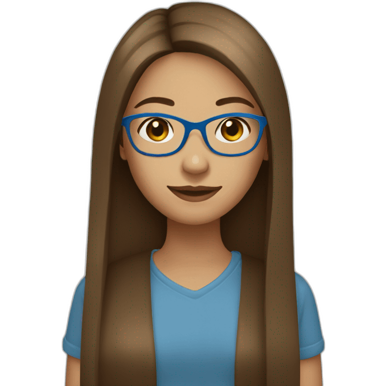 girl-with-blue-glasses-brown-long-straight-hair emoji