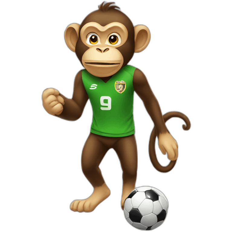 Monkey betting on soccer emoji