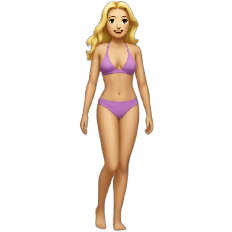 soft-fit Caucasian woman bikini (beach body) bed emoji