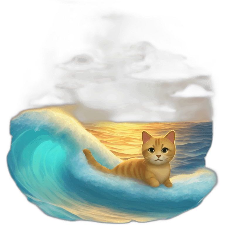 sea-Wave-cat-sun set emoji