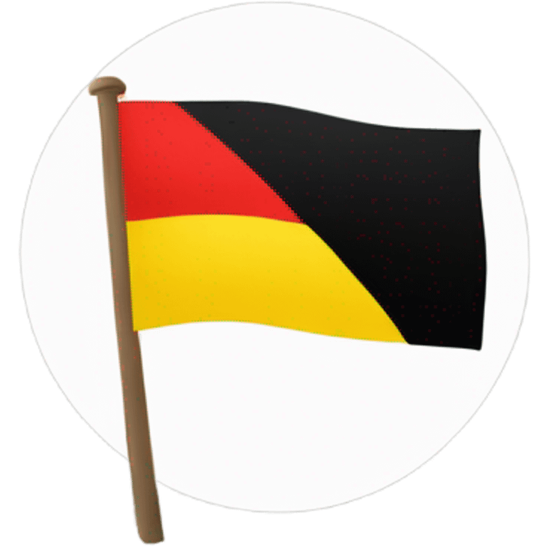 Flag with black at the top yellow circle in the centre and red at bottom emoji