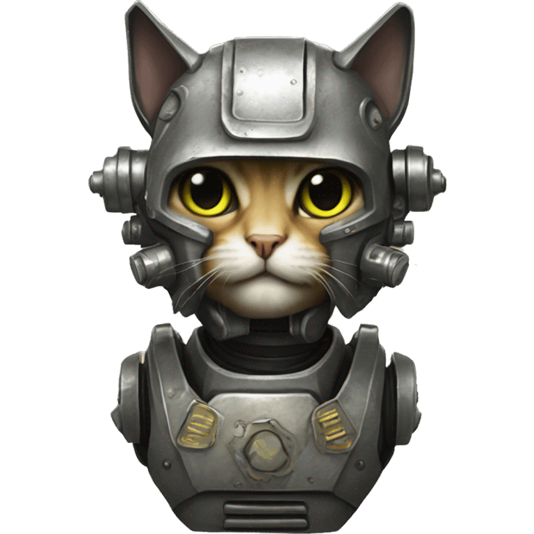 Fallout power armor but with a cat inside  emoji