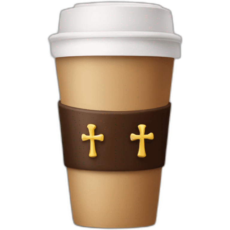 Coffee with 3 roman crosses emoji