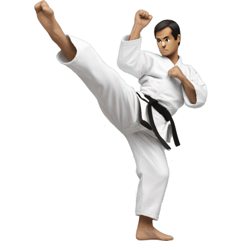 daniel larusso doing a karate kick  emoji