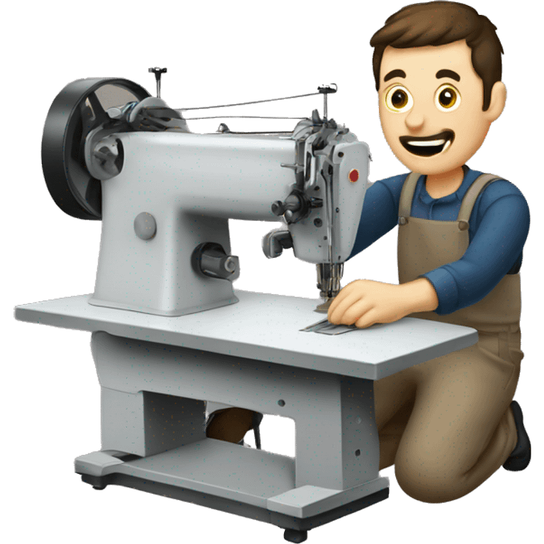 Stitching Machine with a man emoji