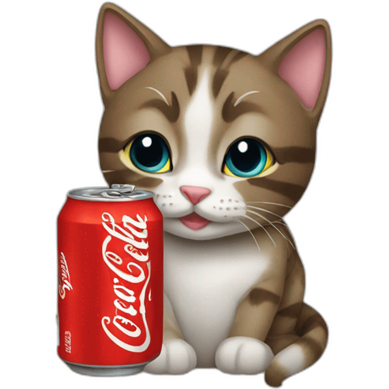 cat drinking coke can emoji