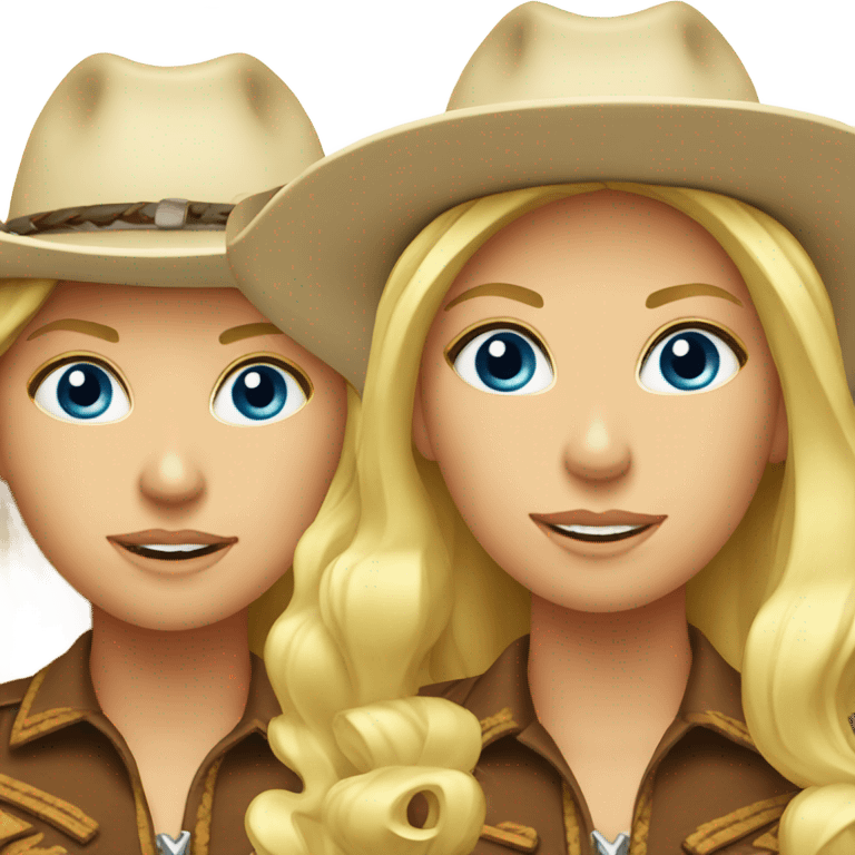 Two blonde cowgirls  emoji