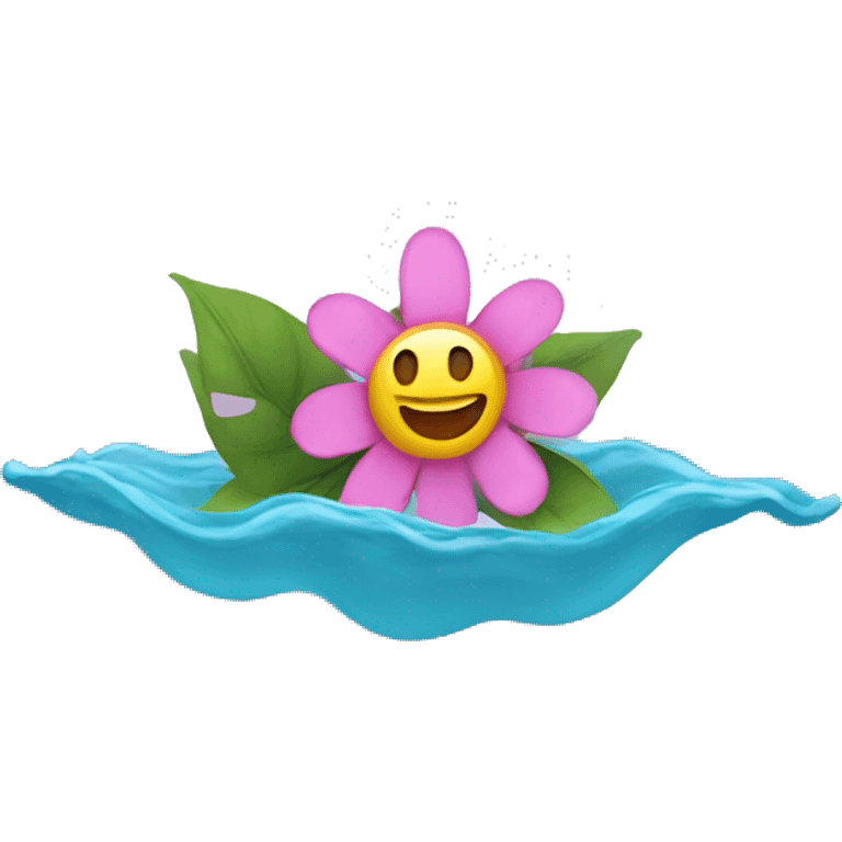 A flower swimming  emoji