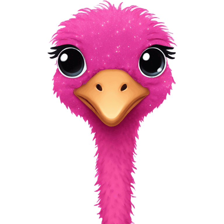 Pink ombre ostrich with glitter  emoji