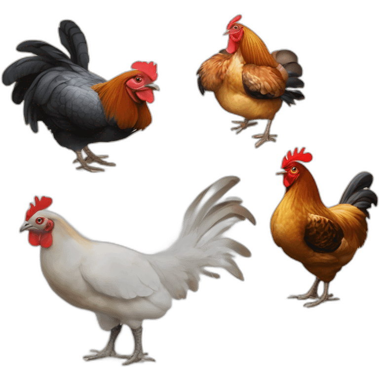 macron avec tortue plus poussin avec poule avec coq pluspapi emoji