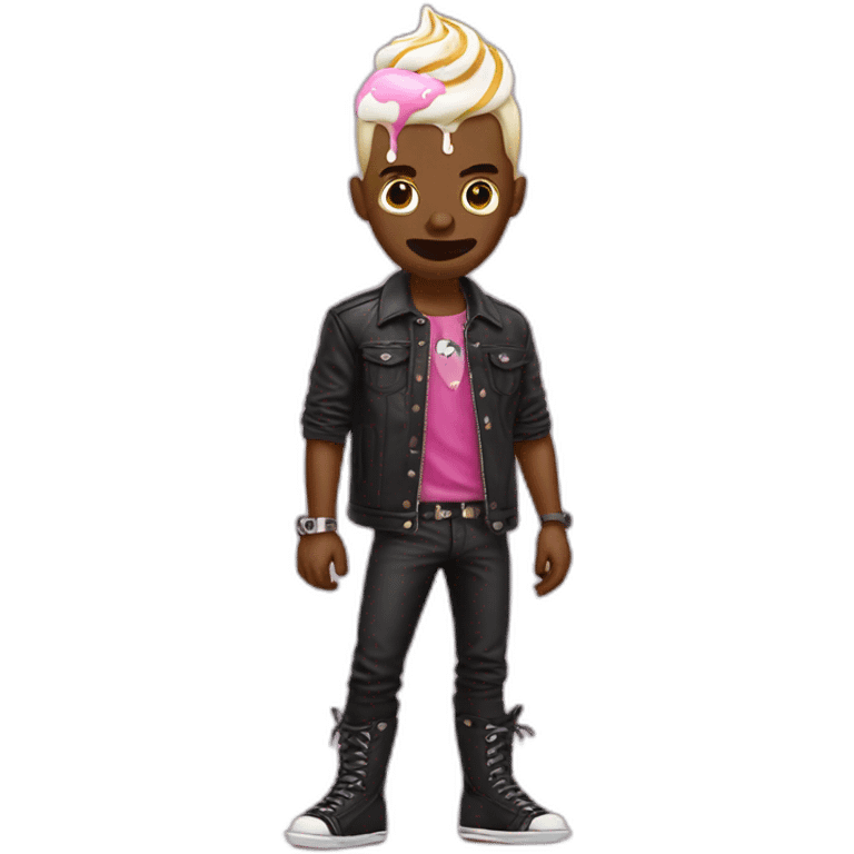 Punk man with ice cream emoji