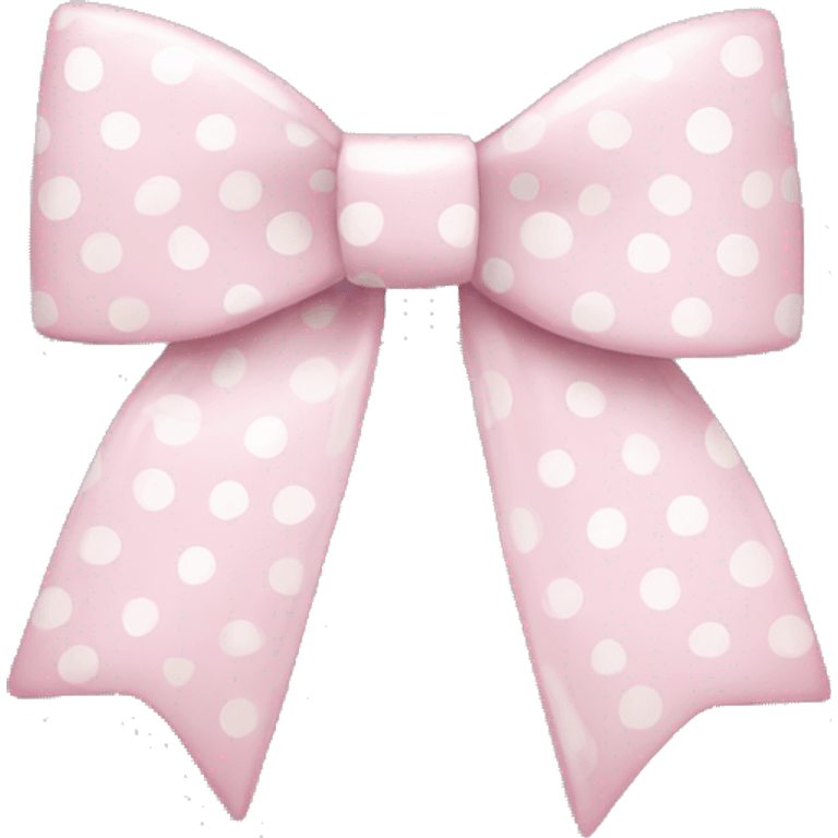 light pink and white polkadot bow emoji