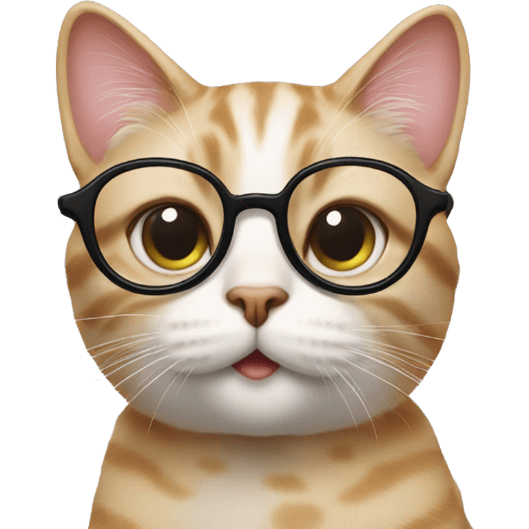 Cat wearing glasses sending kisses  emoji