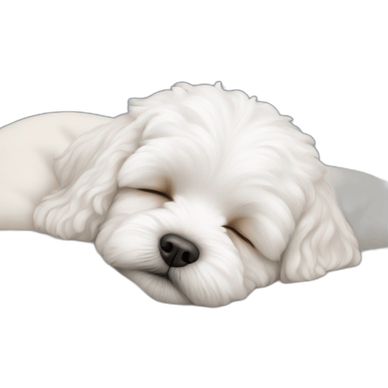 White maltipoo sleeping emoji