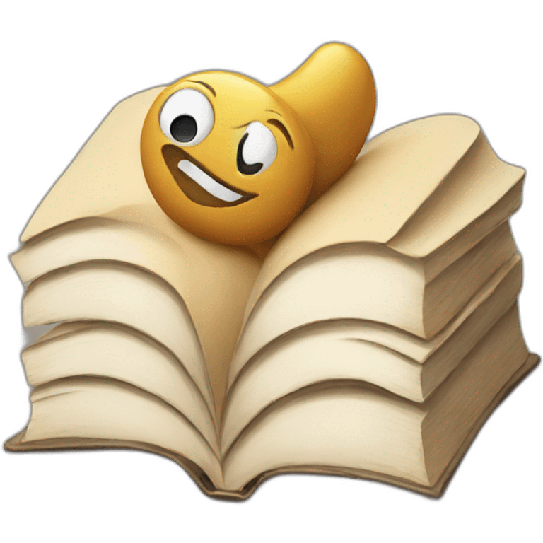 Book with face emoji