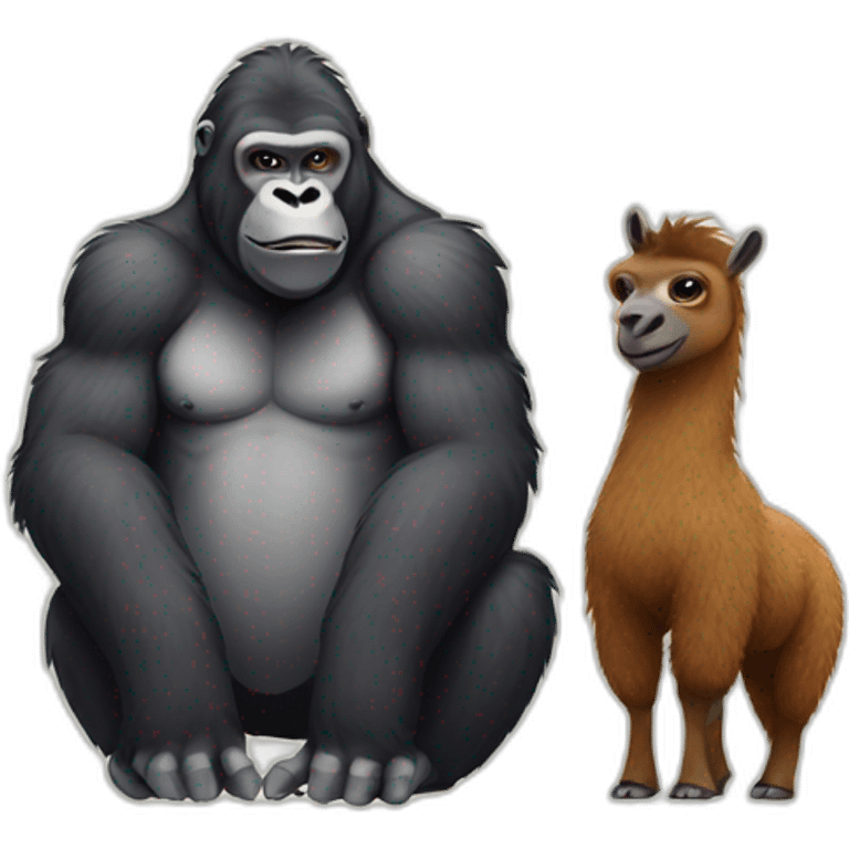 Gorilla and Llama friends emoji