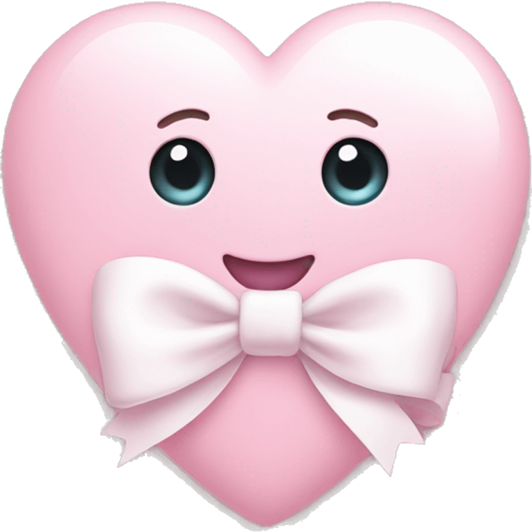 baby pink heart with white bow emoji