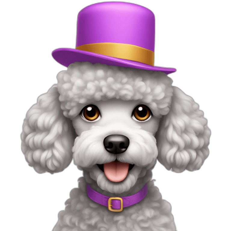 poodle with a hat emoji