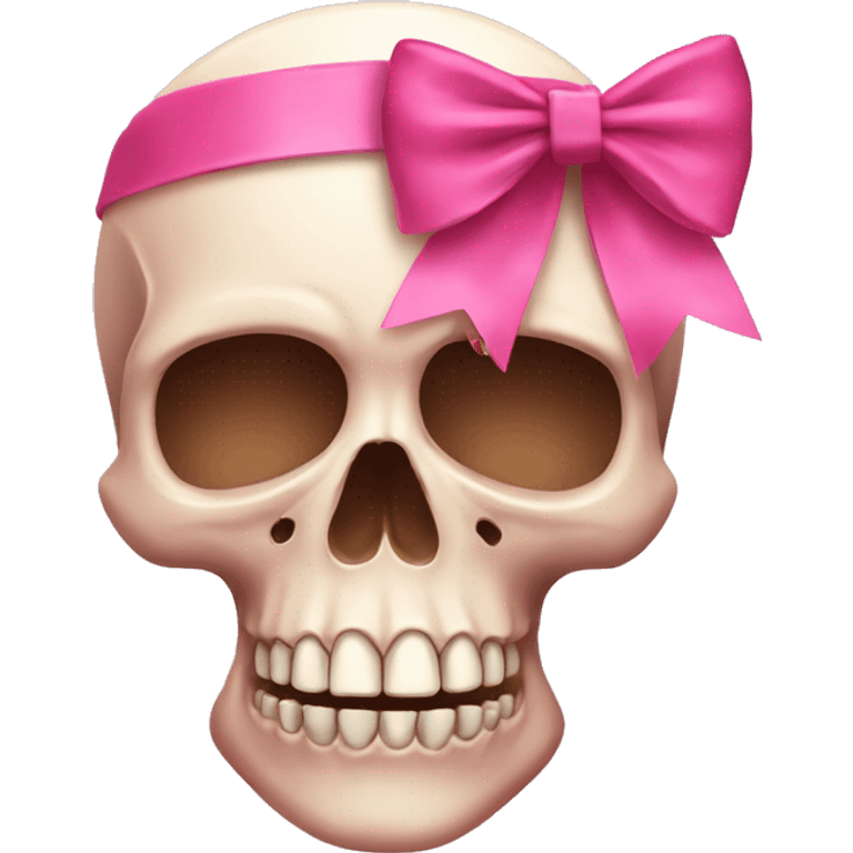 pink skull with pink bow emoji