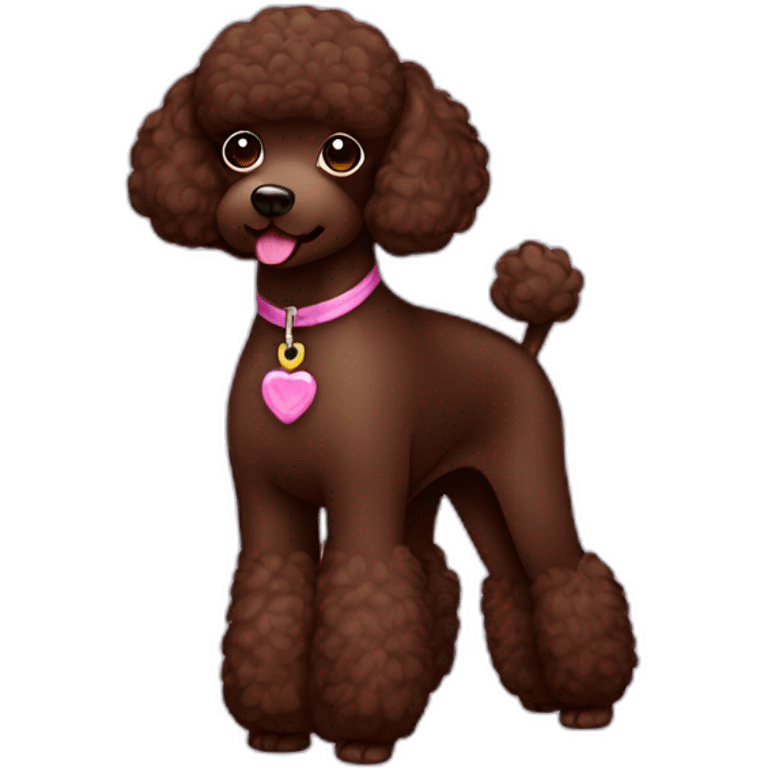 Chocolate poodle Asian cut emoji