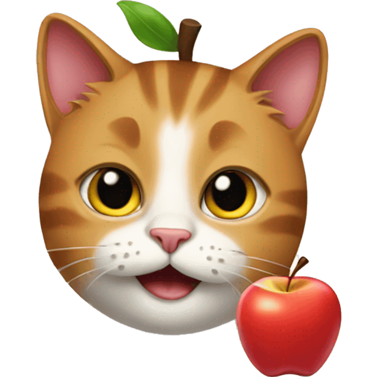 cat with apple emoji