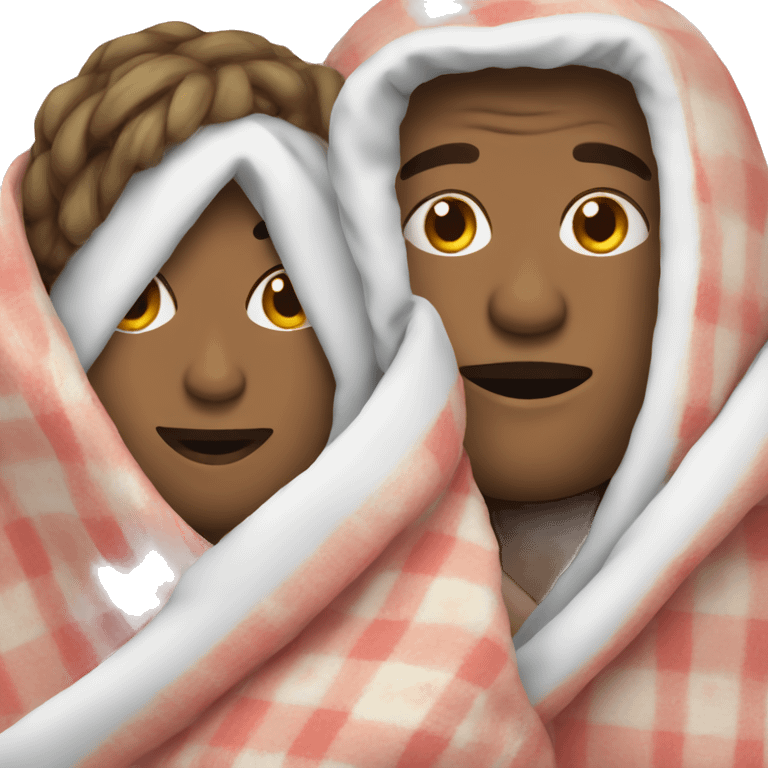 two white people wrapped in a blanket emoji