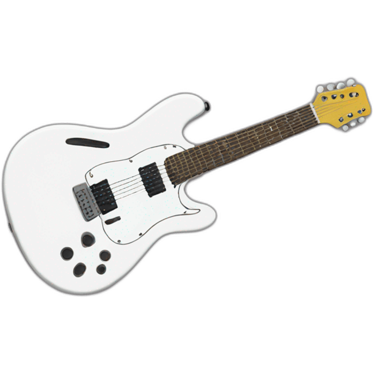 white guitar with anime stickers emoji