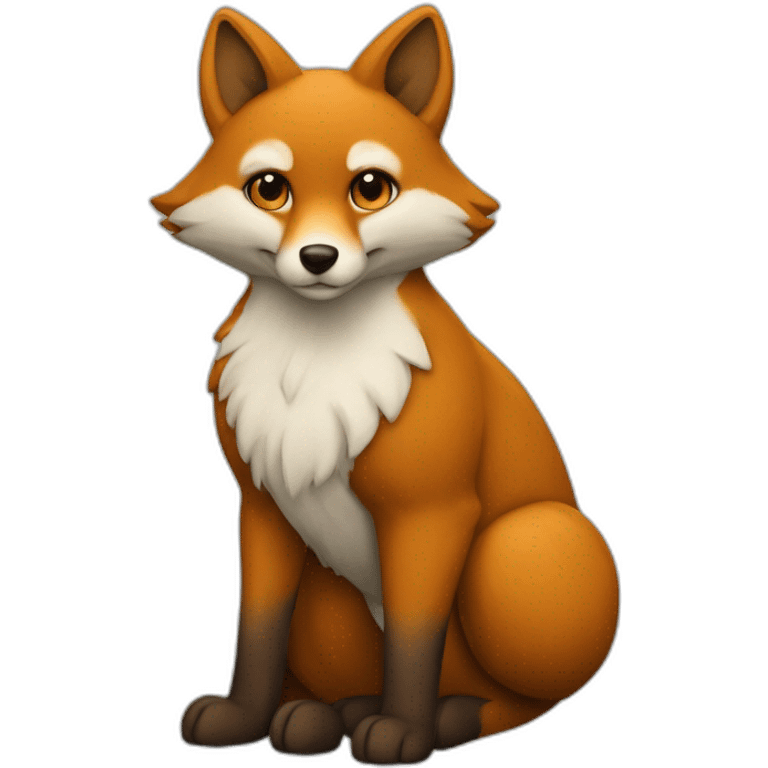 Renard bleu a plusieur queue emoji